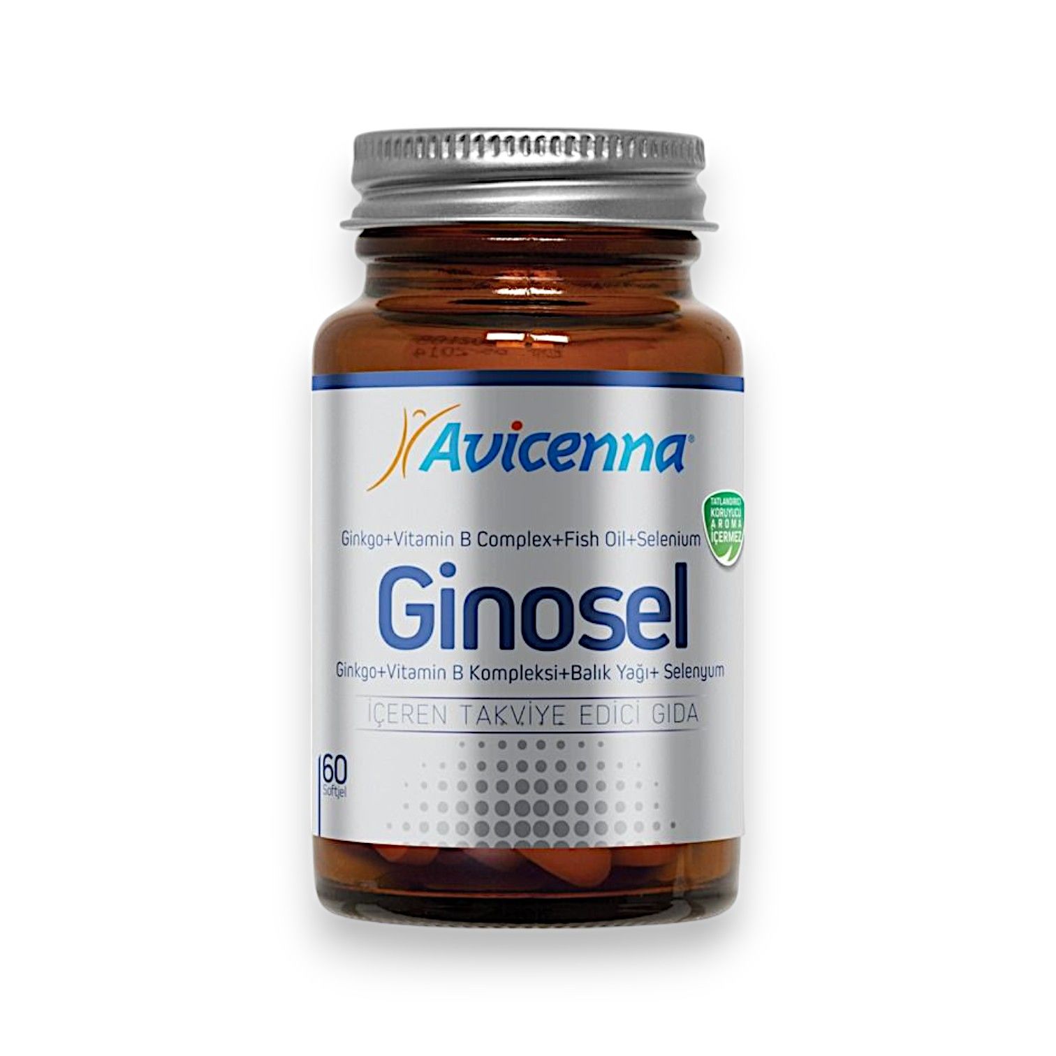 Avicenna Ginosel Ginkgo + Vitamin B Kompleksi + Balık Yağı + Selenyum İçeren 60 Kapsül