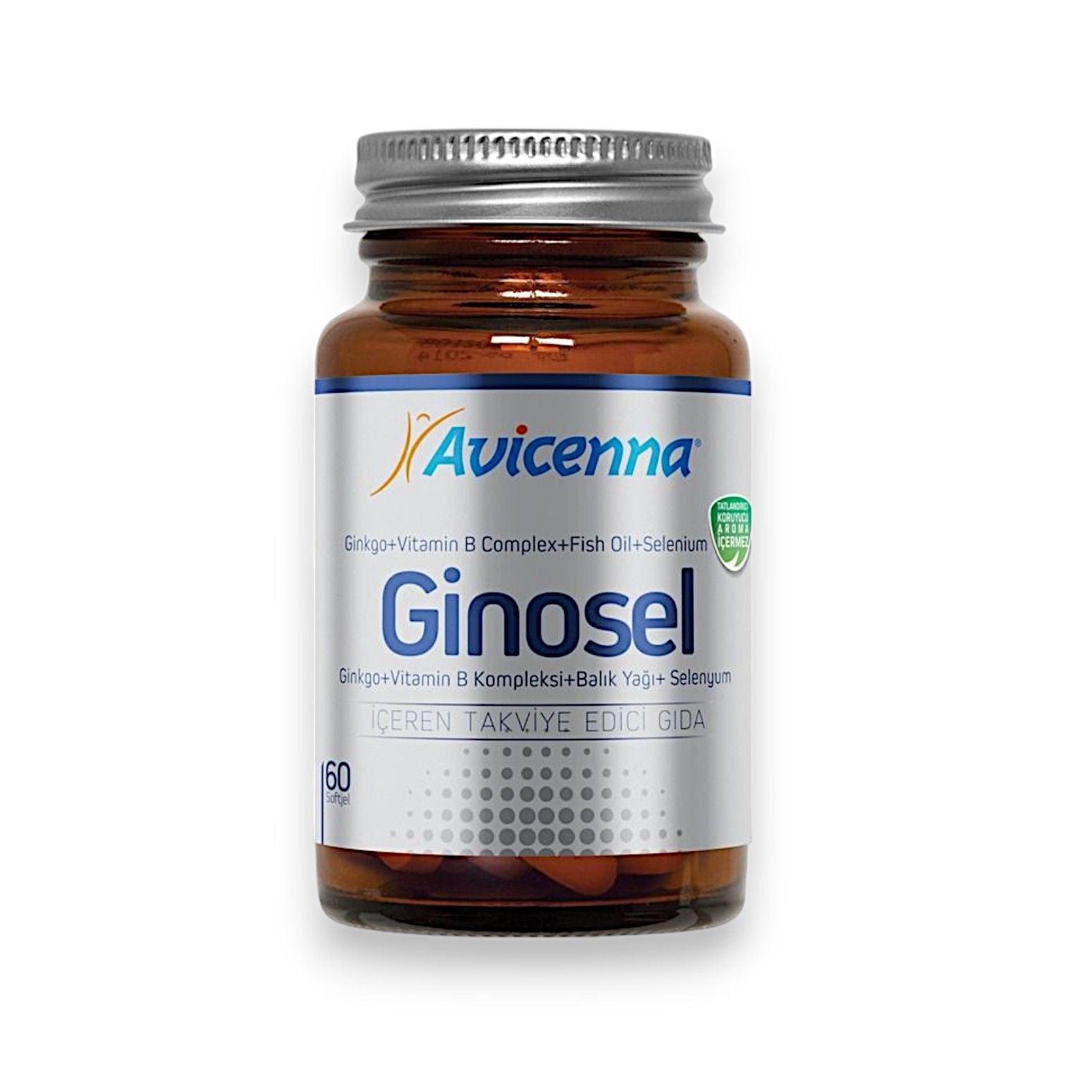 Avicenna Ginosel Ginkgo + Vitamin B Kompleksi + Balık Yağı + Selenyum İçeren 60 Kapsül