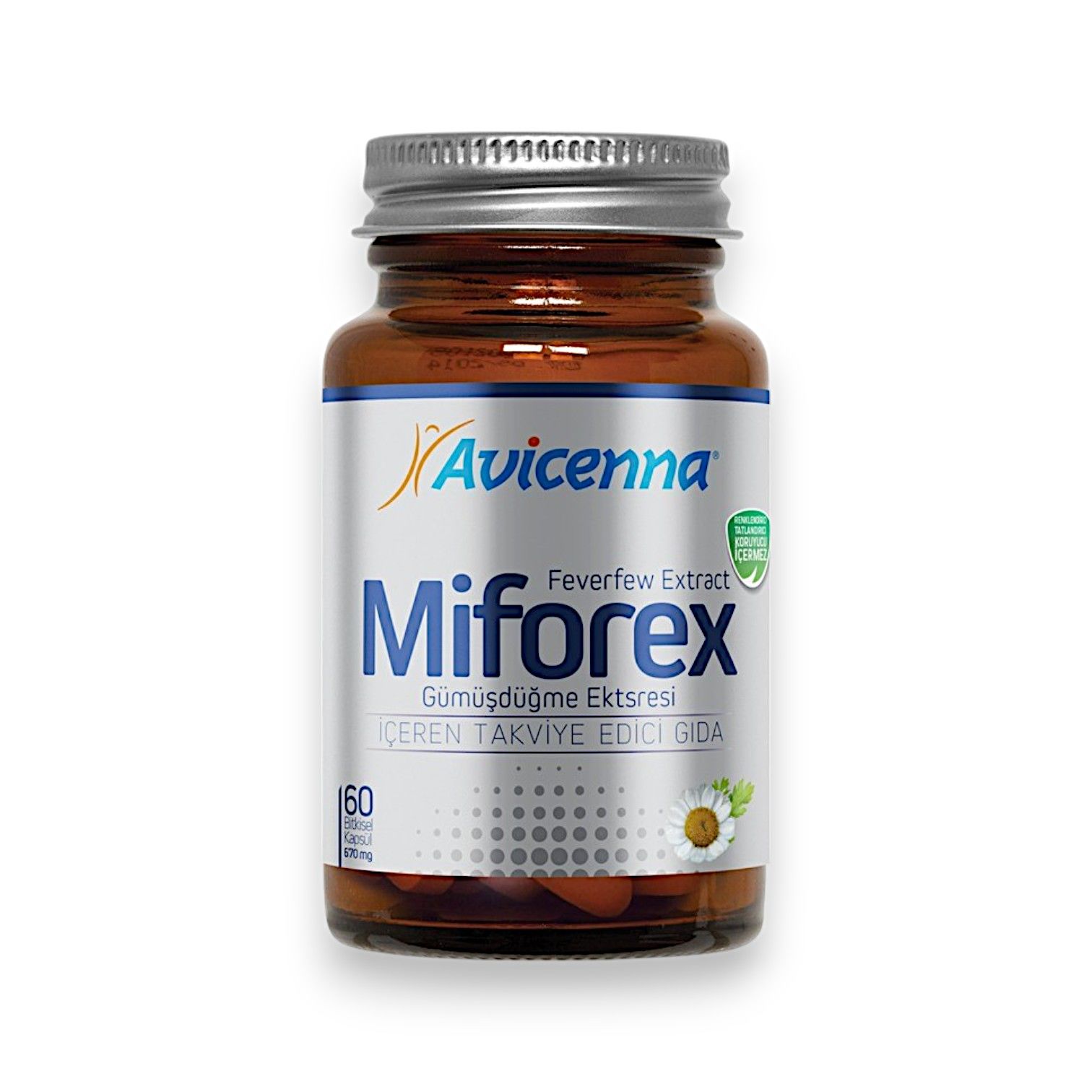 Avicenna Miforex Söğüt Kabuğu Ekstresi İçeren 60 Bitkisel Kapsül (SKT:09/2026)