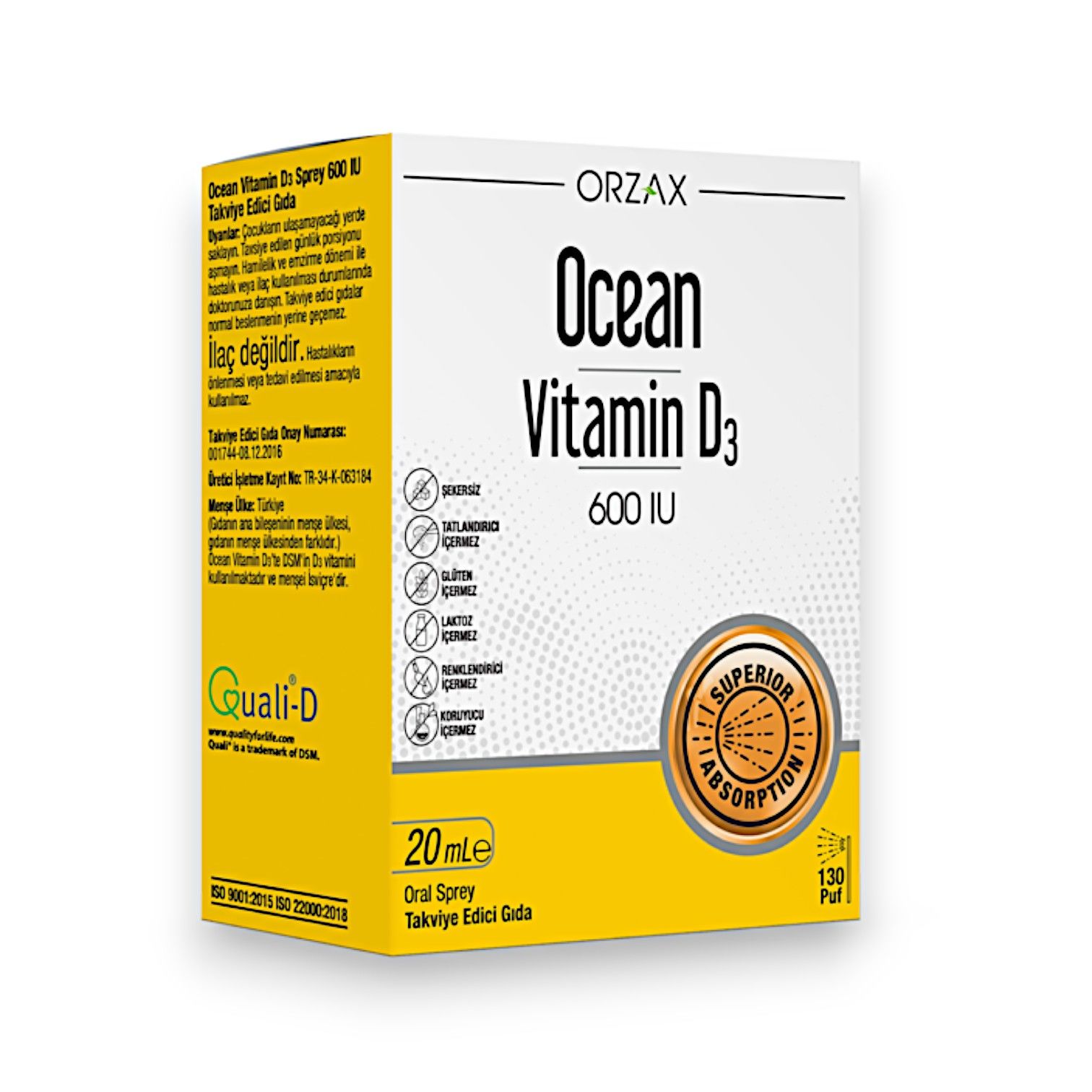 Ocean Vitamin D3 600 IU Oral Sprey 20 mL