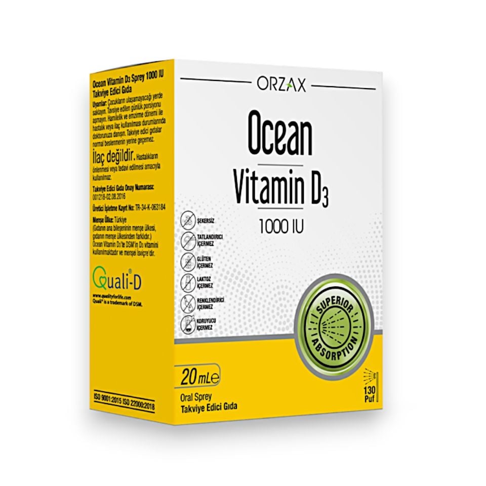 Ocean Vitamin D3 1000 IU Oral Sprey 20 mL