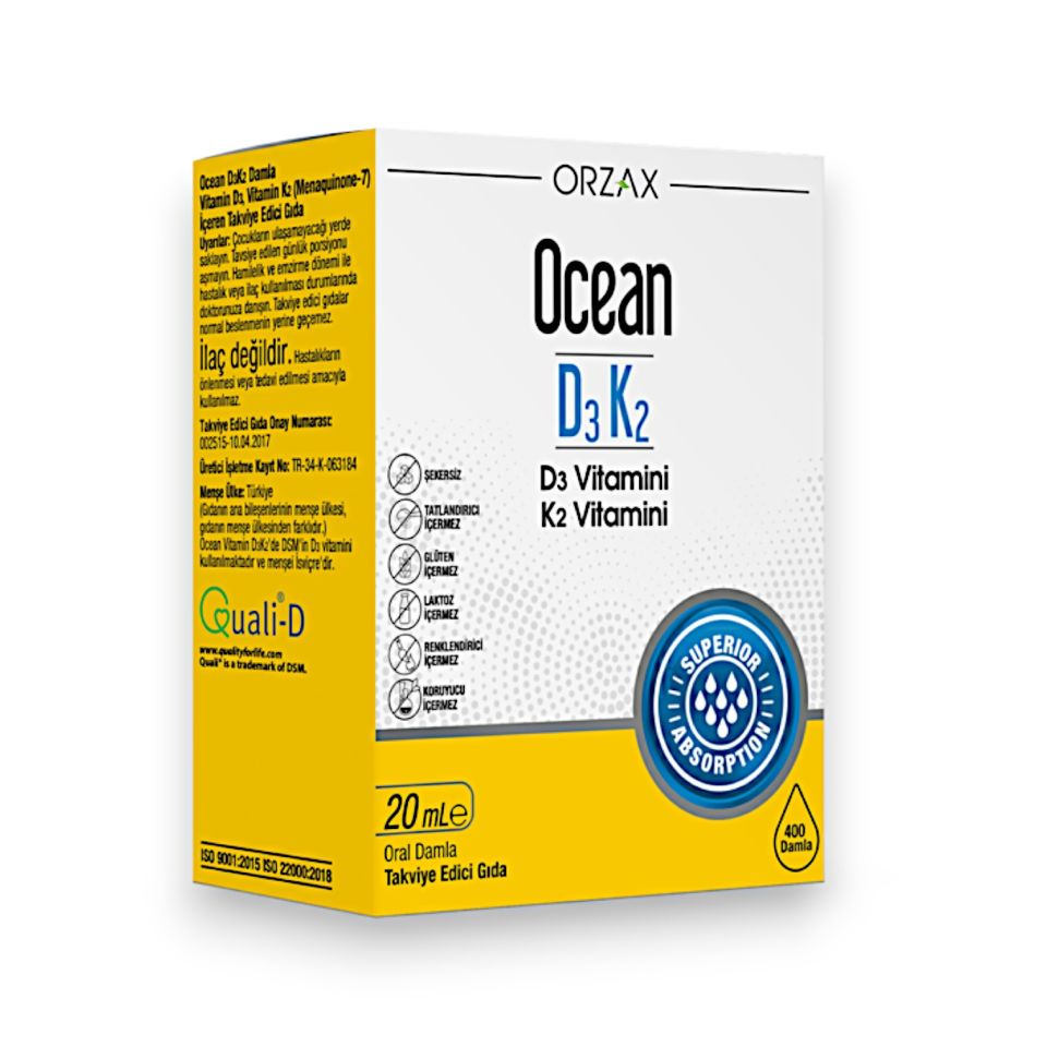 Ocean Vitamin D3K2 Oral Damla 20 mL