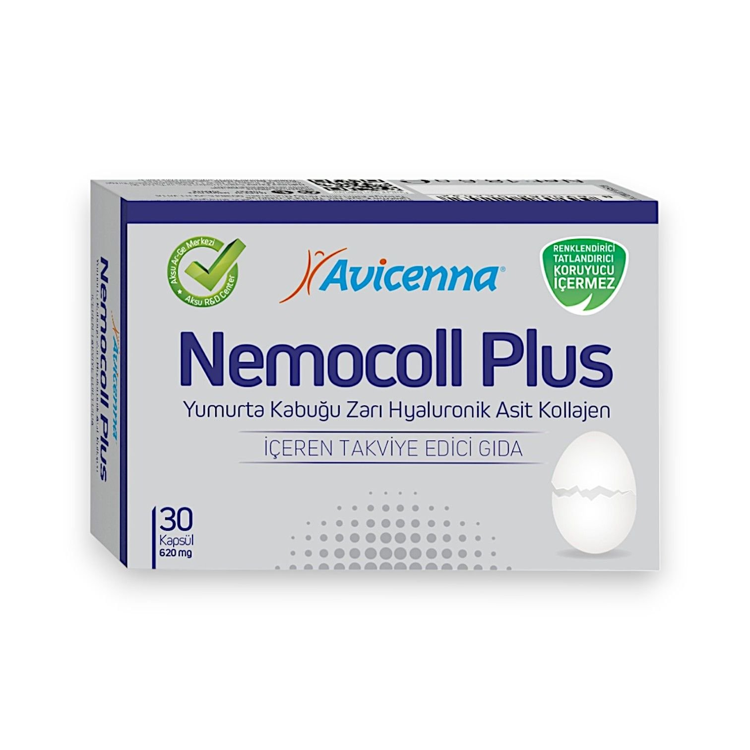 Avicenna Nemocoll Plus Yumurta Kabuğu Zarı - Hyaluronik Asit - Kolajen İçeren 30 Kapsül