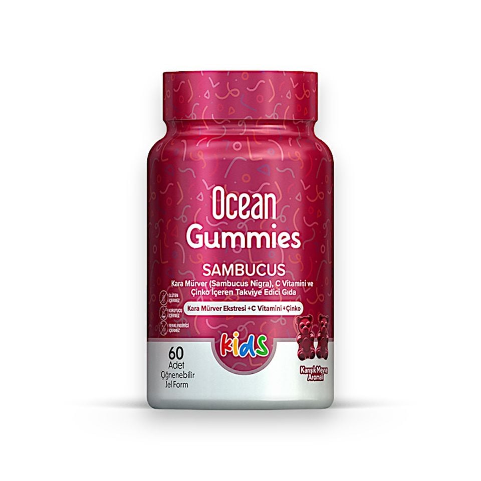 Ocean Kids Gummies Sambucus 60 Çiğnenebilir Jel Form