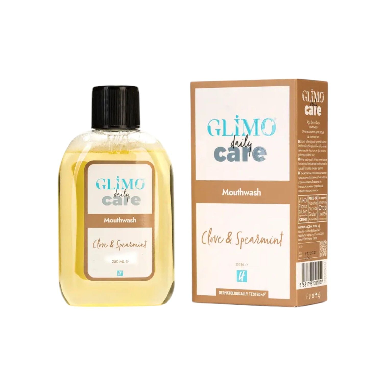 Glimo Daily Care Ağız Bakım Suyu Karanfil & Bahçe Nanesi 250 ml