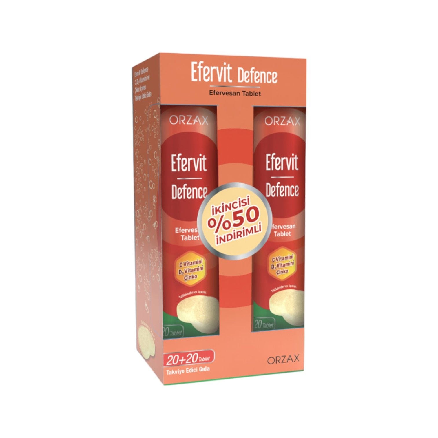 Orzax Efervit Defence 20 Efervesan Tablet - 2.'si %50 İndirimli