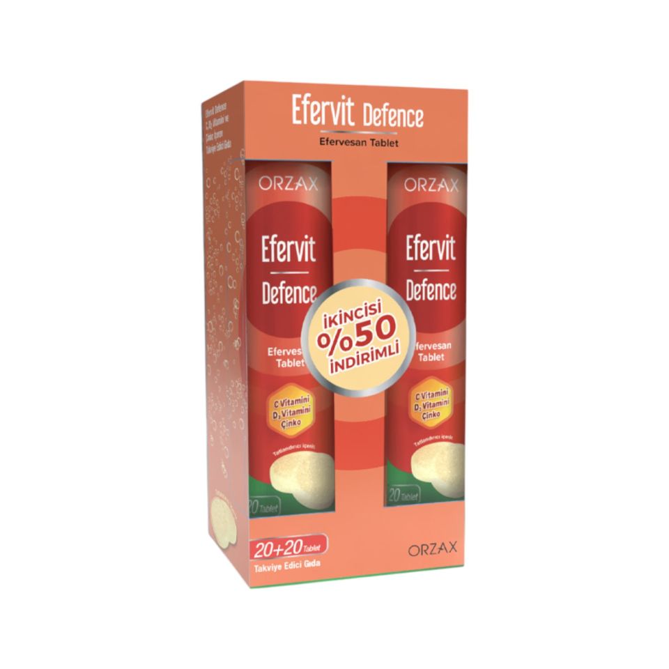 Orzax Efervit Defence 20 Efervesan Tablet - 2.'si %50 İndirimli