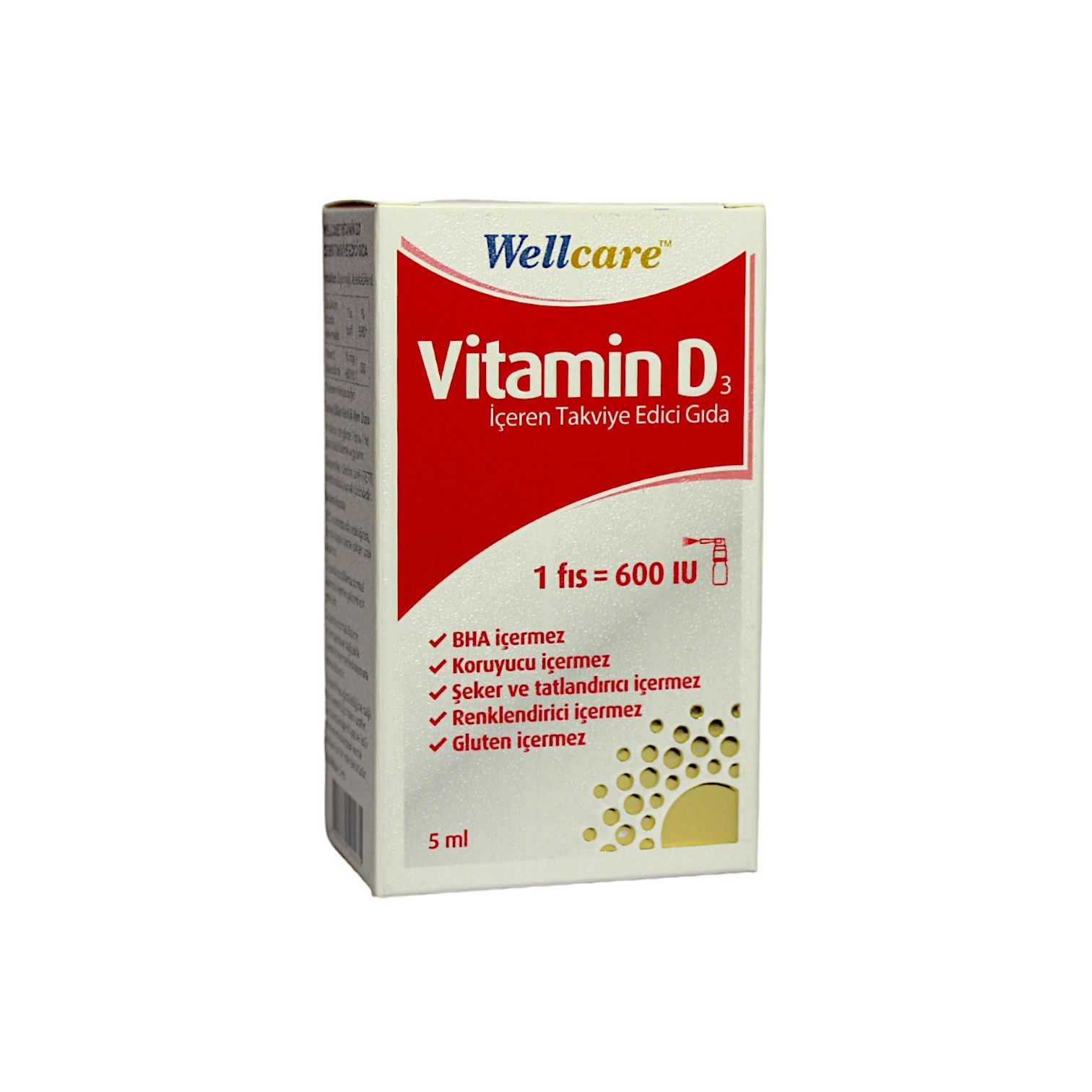Wellcare Vitamin D3 600 IU 5 mL Sprey