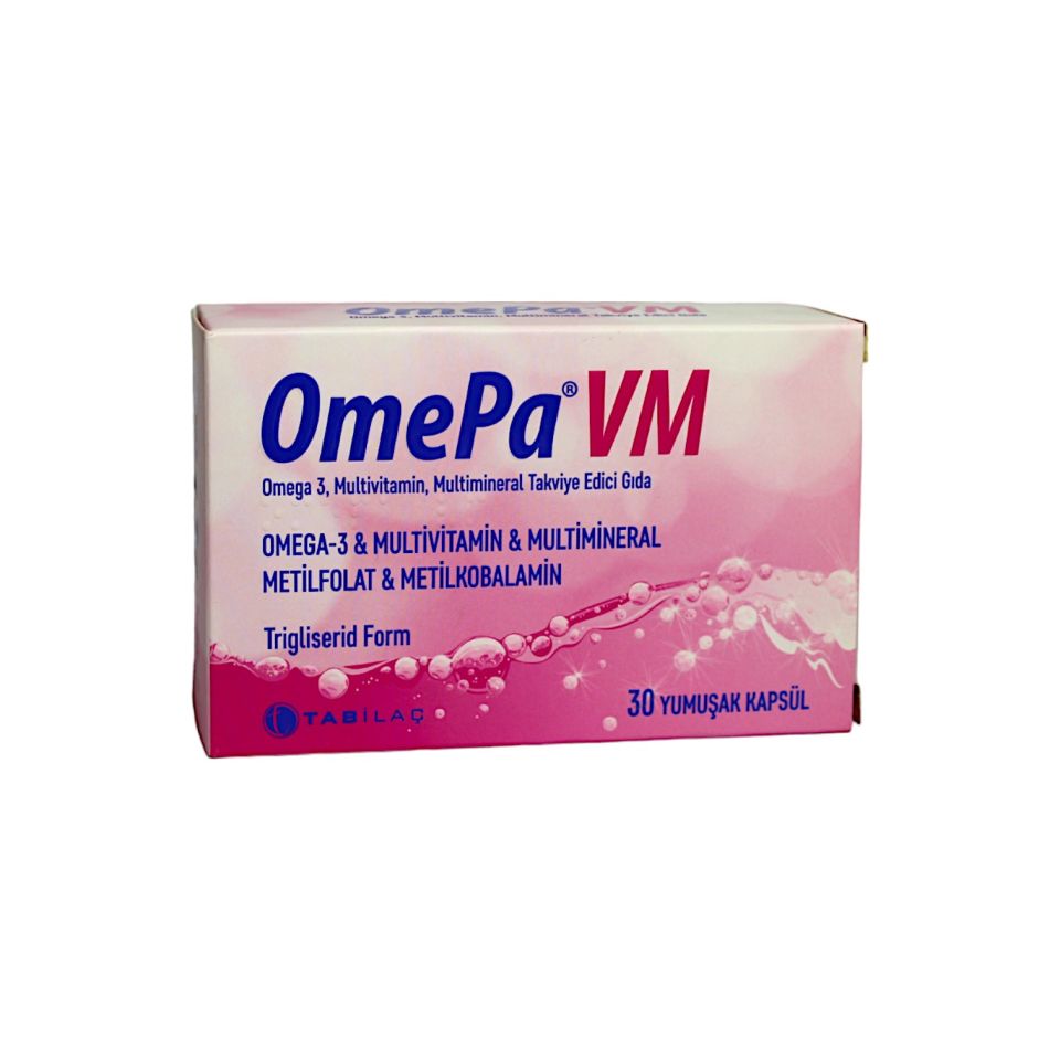 OmePa VM Omega 3, Multivitamin Takviye Edici Gıda 30 Kapsül