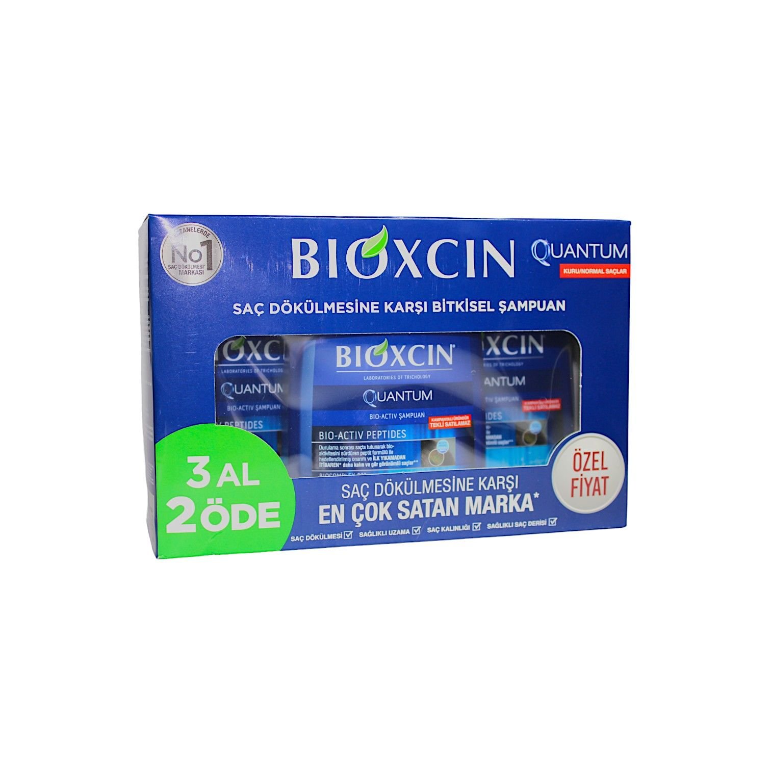 Bioxcin Quantum Şampuan 300 mL (Kuru-Normal Saçlar) 3 AL 2 ÖDE