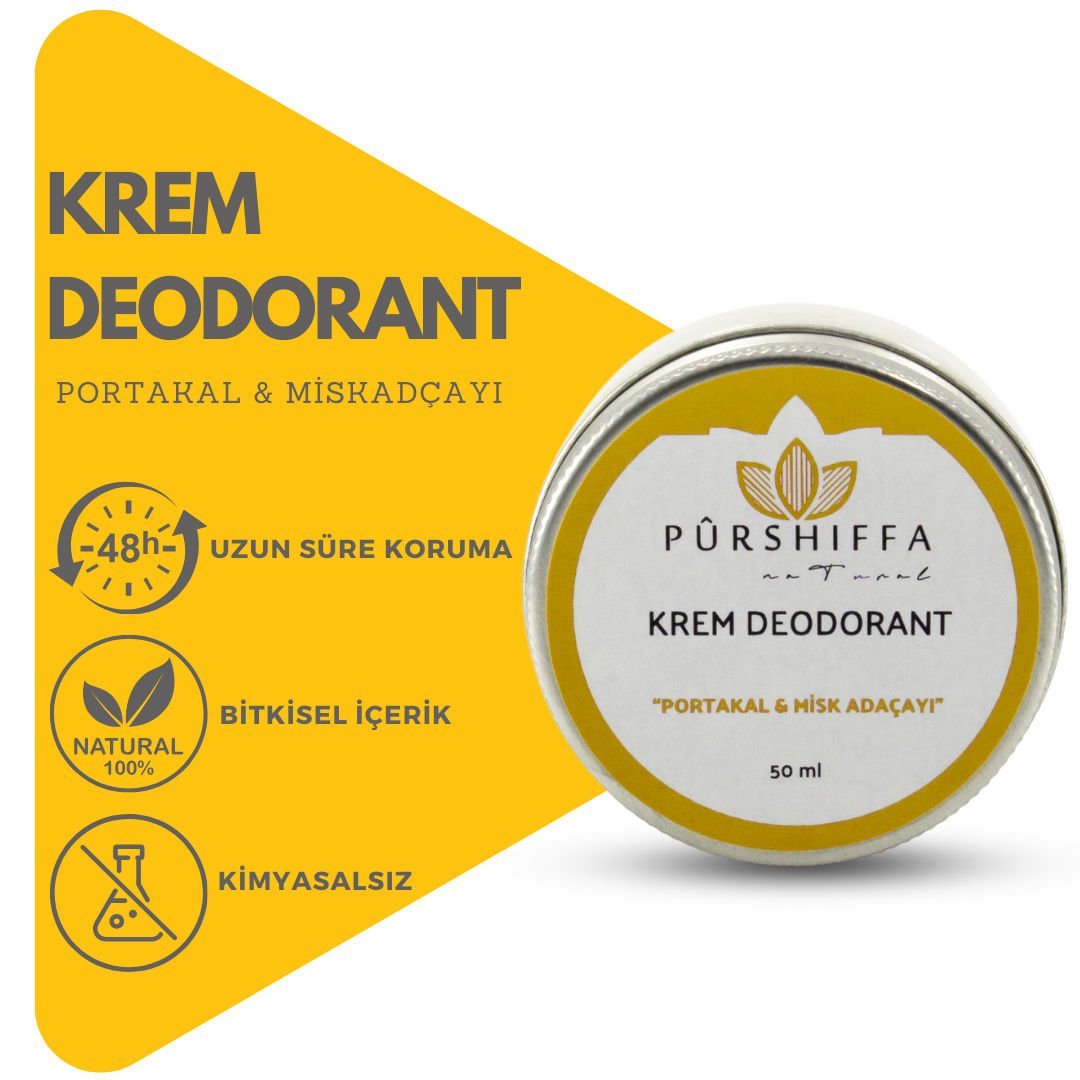 Pürshiffa Krem Deodorant (Portakal & Misk Adaçayı) 50 ml