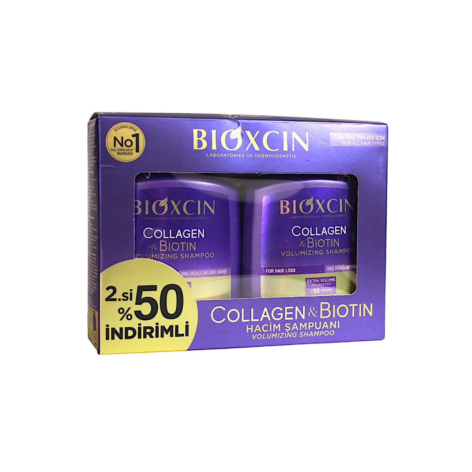 Bioxcin Collagen&Biotin Hacim Şampuanı 2x300mL (2.si %50 İNDİRİMLİ SET)