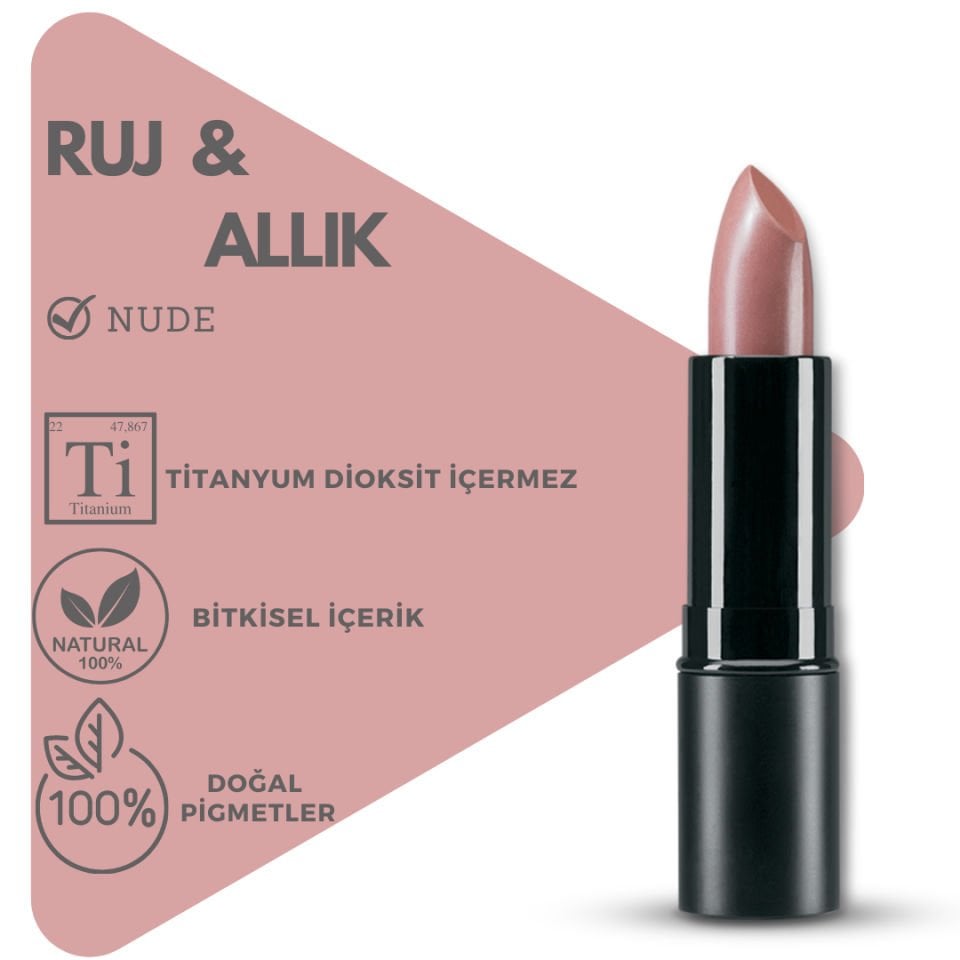 Pürshiffa Bitkisel İçerikli Doğal Ruj Allık 5 GR (Stick) Nude Soft