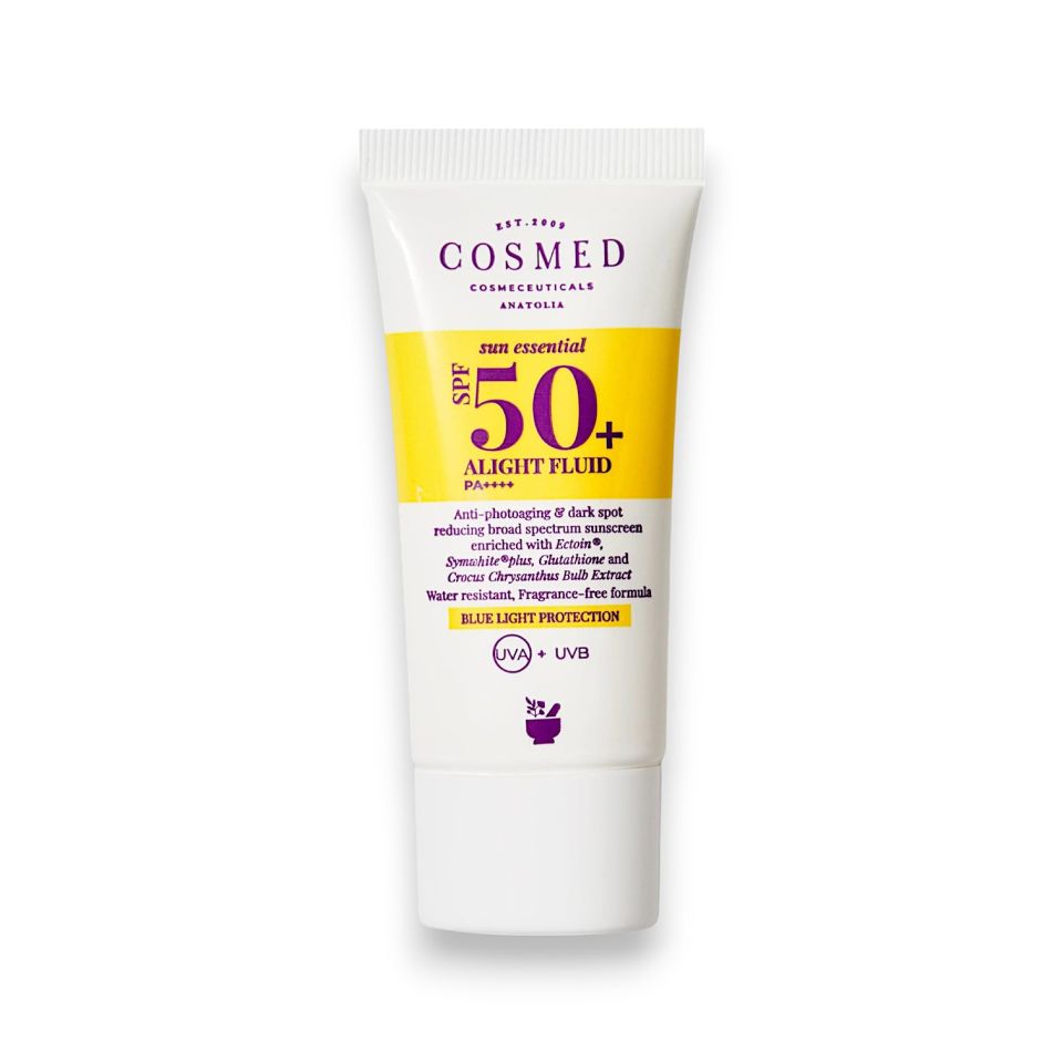 Cosmed Sun Essential Alight Fluid SPF50 Koyu Leke Karşıtı Yüz Güneş Kremi - Alfa Arbutin Yeni Nesil Filtreler 30 ml