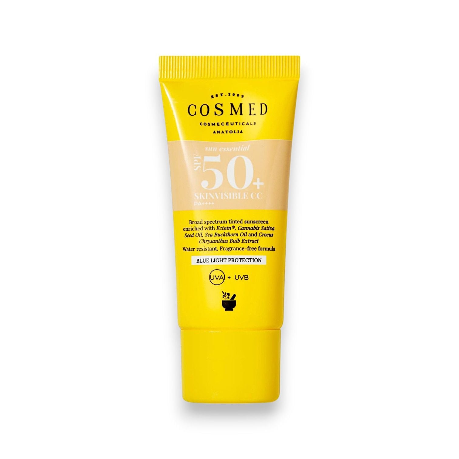 Cosmed Sun Essential Skinvisible CC SPF50 Tüm Cilt Tipleri İçin Renkli CC Yüz Güneş Kremi Yeni Nesil Filtreler 30 ml