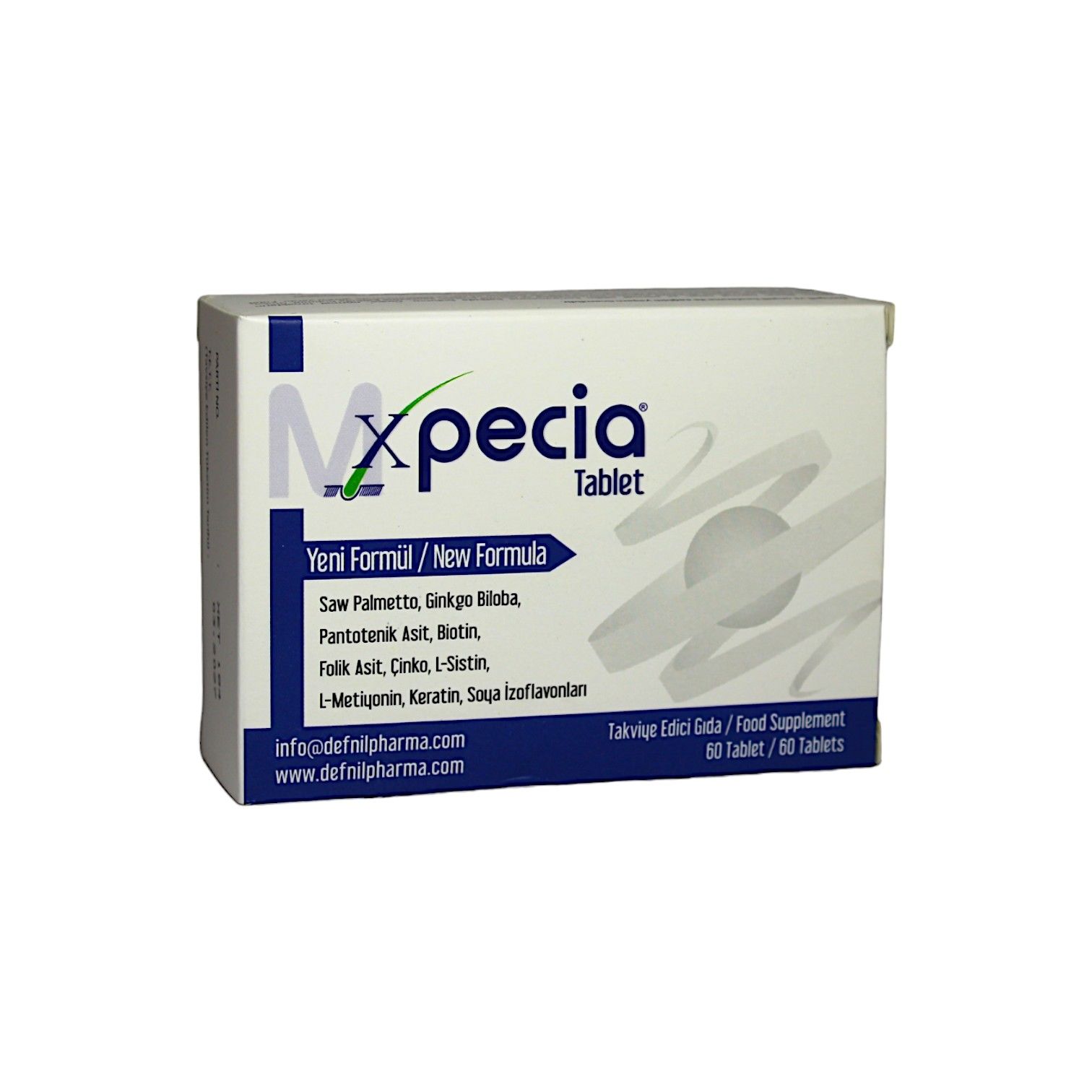 Xpecia Erkek Tipi Saç Dökülmesi İçin Bitkisel 60 Tablet