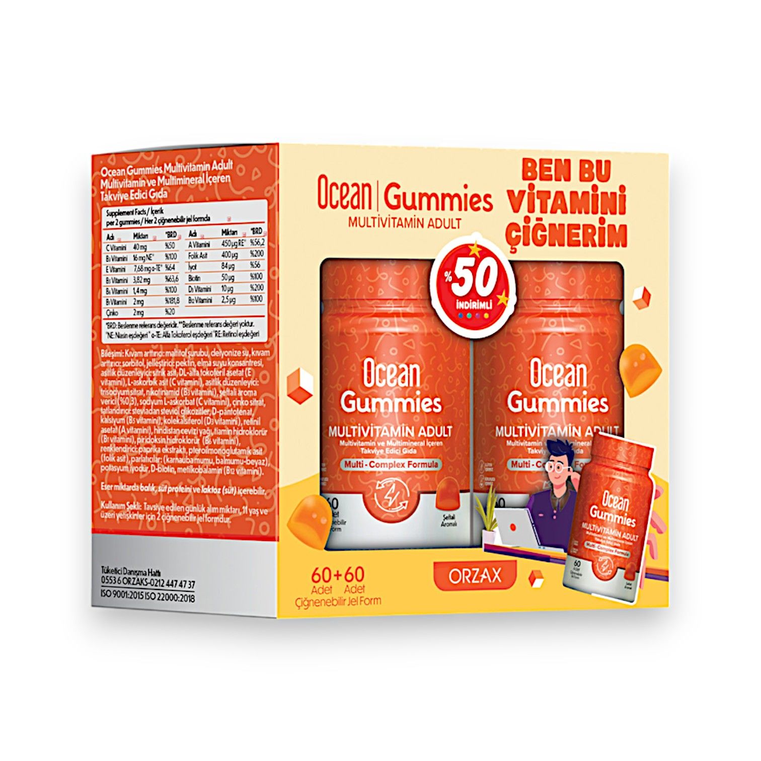 Ocean Gummies Multivitamin Adult İkincisi %50 İndirimli
