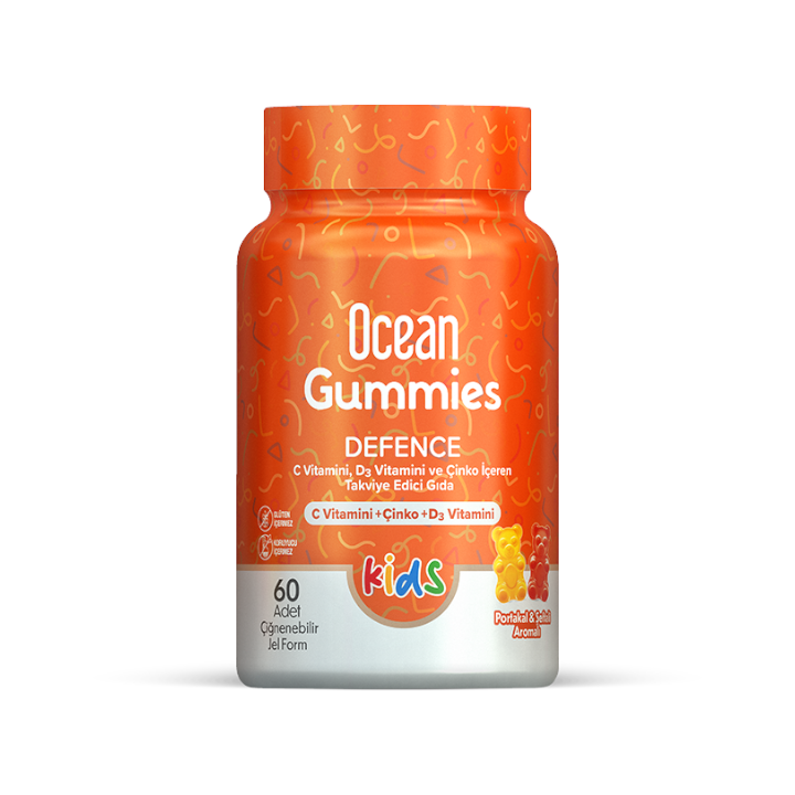 Ocean Gummies Kids Defence 60 Adet Çiğnenebilir Form