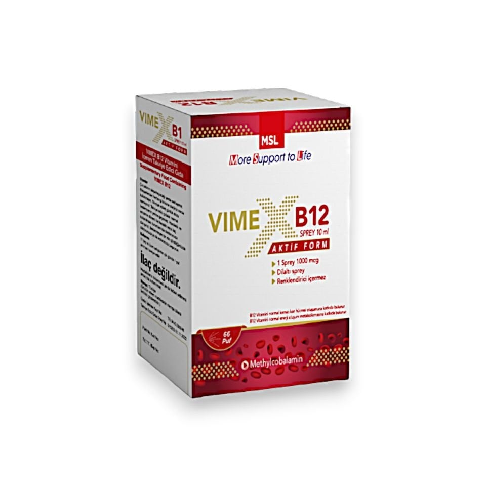 MSL Vimex B12 Vitamini 1000 mcg Dilaltı Sprey 20 mL
