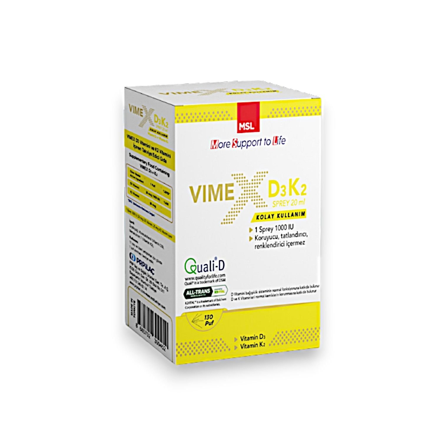 MSL Vimex D3K2 Vitamini Oral Sprey 20 mL