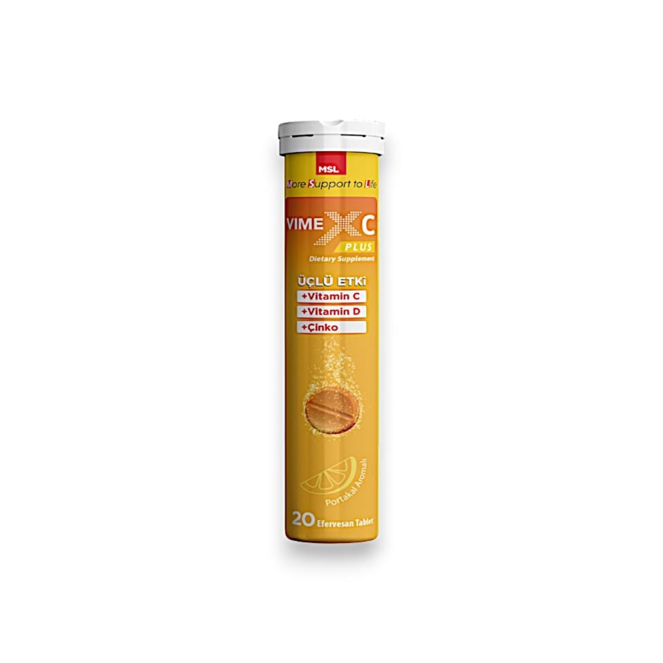 MSL Vimex C-Plus C, D, Çinko 20 Efervesan Tablet