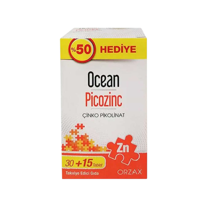 Ocean Picozinc Çinko Pikolinat 45 Tablet (%50 Hediyeli)