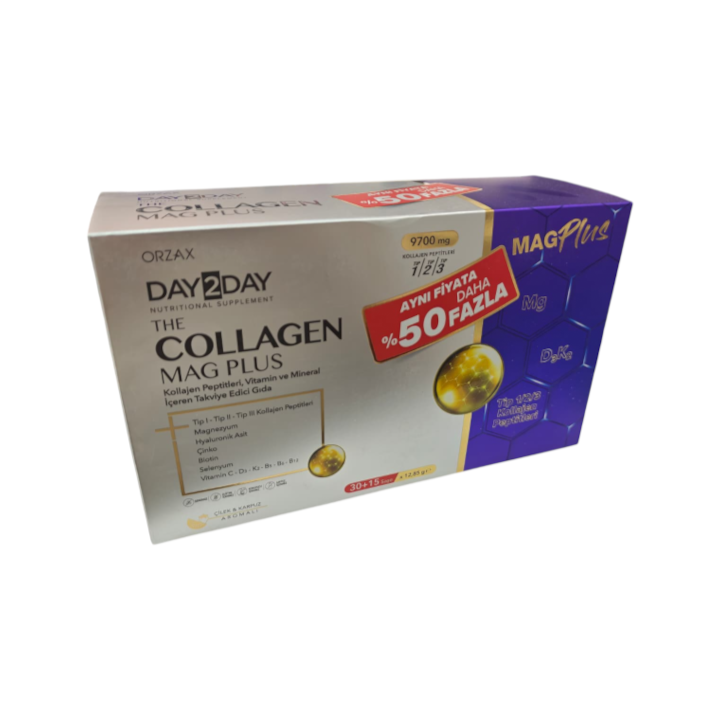 Day2Day Collagen Mag Plus Çilek Karpuz Aromalı 45 Saşe