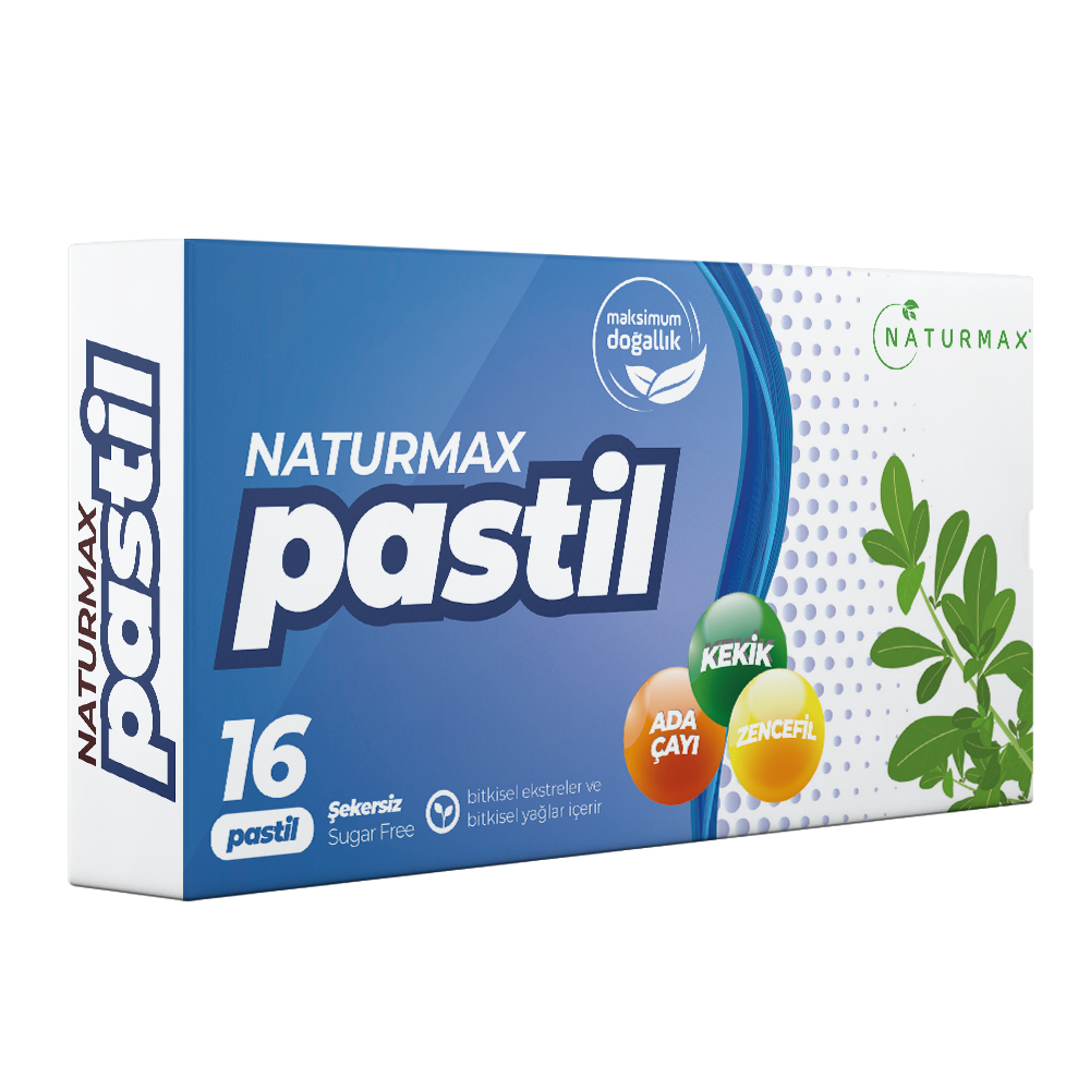 Naturmax (Mavi) Ada Çayı, Kekik, Zencefil Pastil 16 Adet