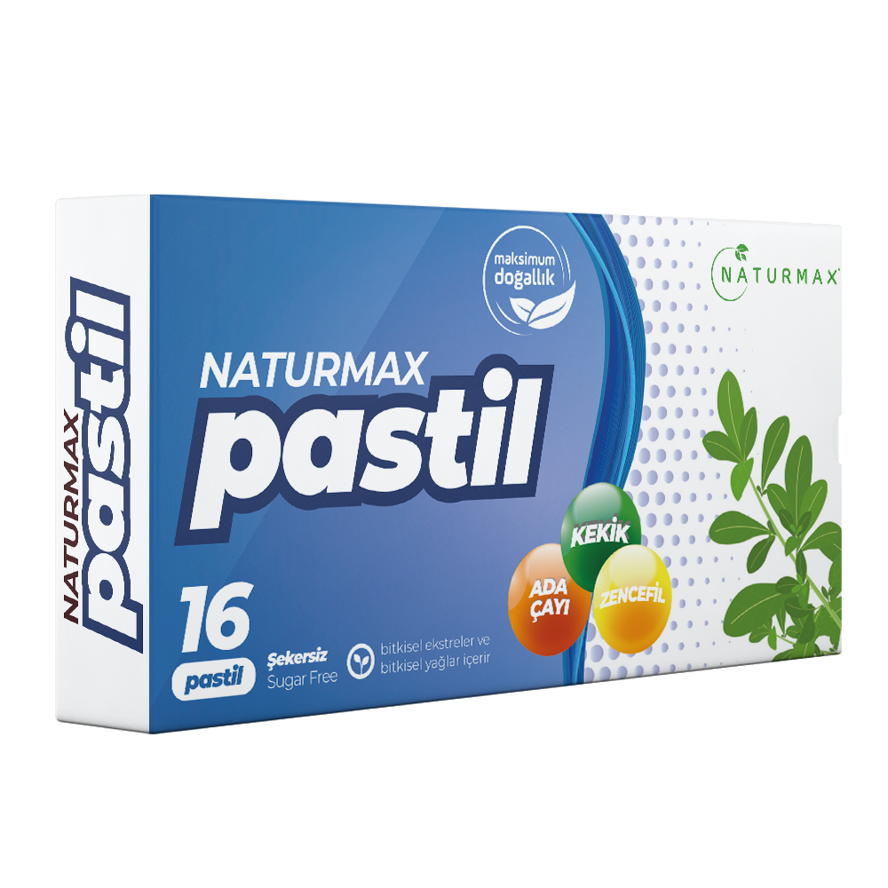 Naturmax (Mavi) Ada Çayı, Kekik, Zencefil Pastil 16 Adet