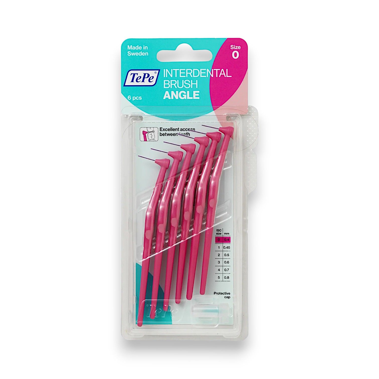 Tepe Angle Saplı Arayüz Fırçası Pembe 0,4 mm 6'lı