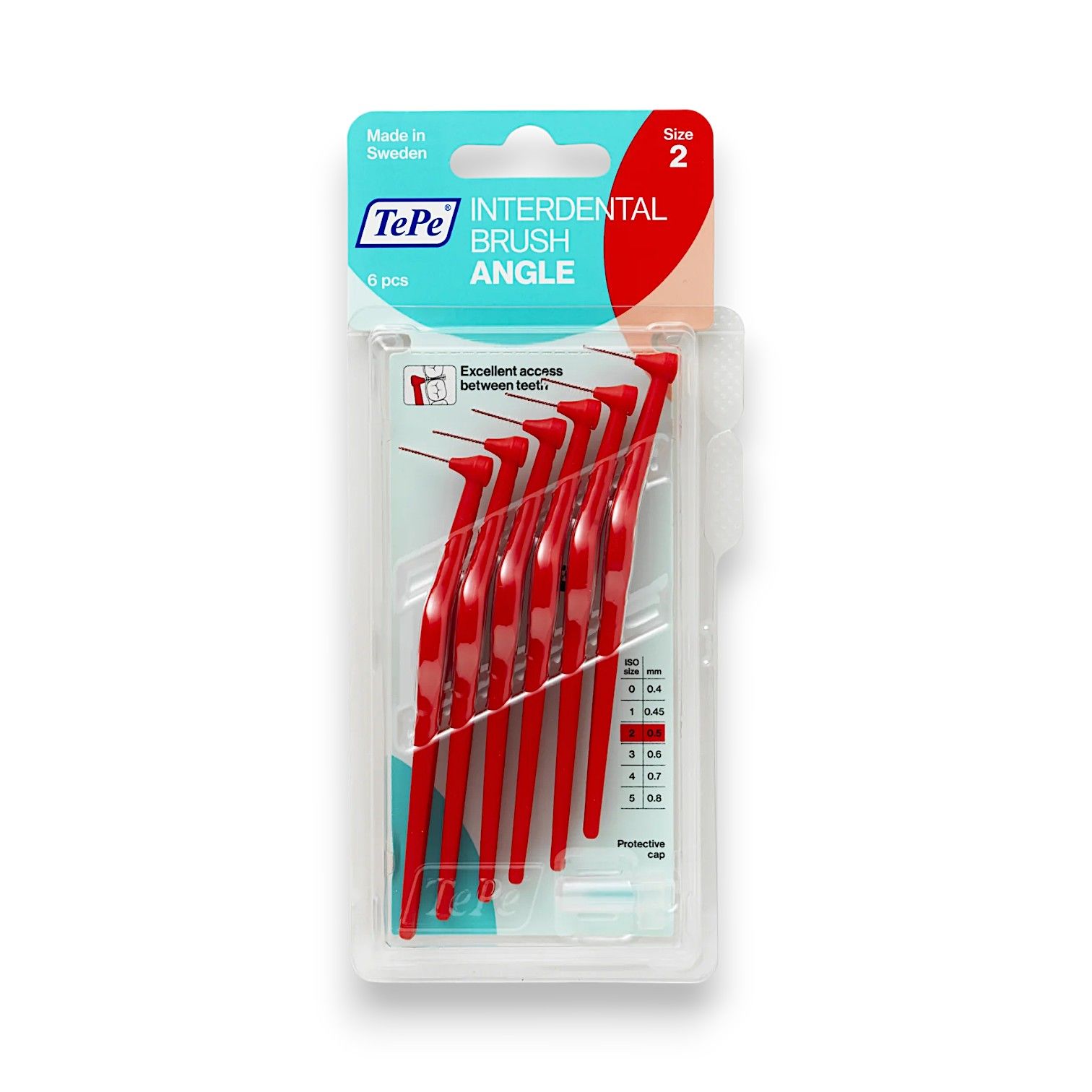 Tepe Angle Saplı Arayüz Fırçası Kırmızı 0,5 mm 6'lı