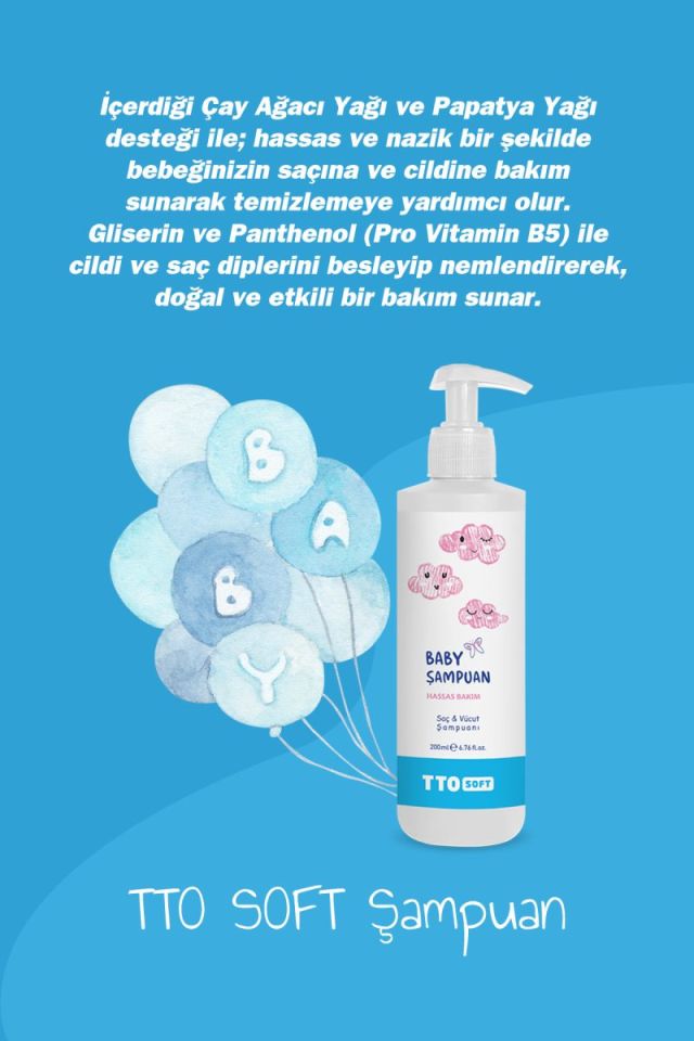 TTO Soft Hassas Bakım Bebek Şampuanı 200 ml