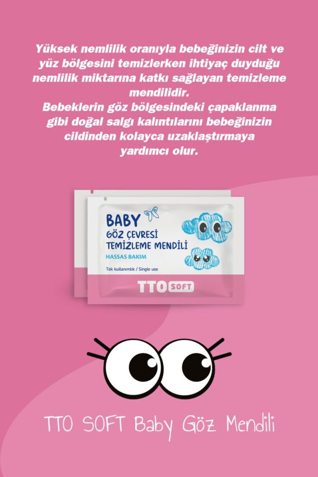 TTO Soft Baby Göz Çevresi Temizleme Mendili 12 Adet