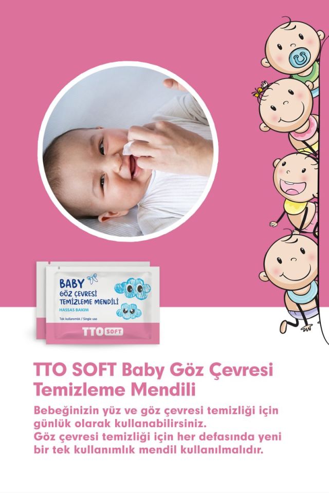 TTO Soft Baby Göz Çevresi Temizleme Mendili 12 Adet